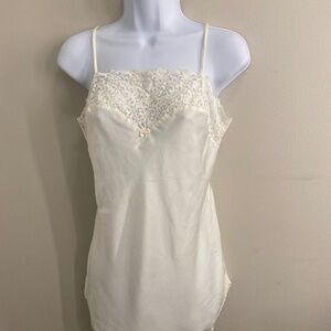 Wacoal Vintage Ivory Lace Trim Slip /Nightgown Size S